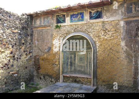 Ercolano era un'antica città sul Golfo di Napoli che affondò come Pompei, Stabia e Oplonti durante l'eruzione del Vesuvio nella seconda metà Foto Stock