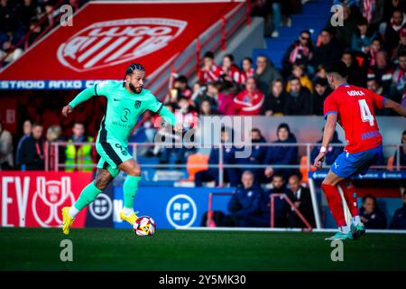 Lugo, Spagna. 6 gennaio 2024. King's Cup. CD Lugo vs Atletico de Madrid. Stadio Angel Carro. Memphis Foto Stock