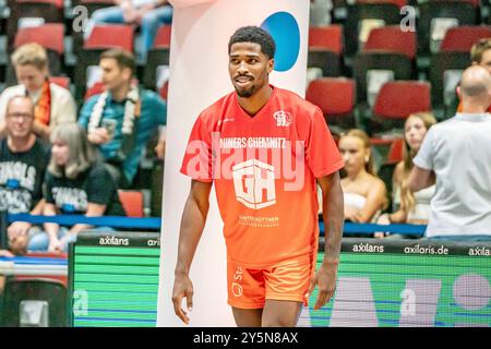 Chemnitz, Germania 22. Settembre 2024: 1.BBL - 2024/2025 - Niners Chemnitz vs. Ratiopharm Ulm Im Bild: William Christmas (Chemnitz) Foto Stock