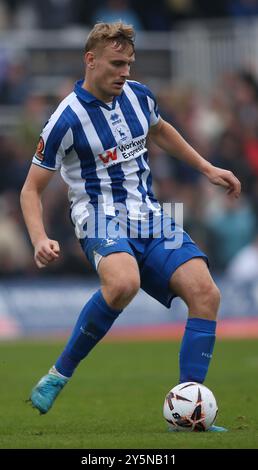 Billy Sass-Davies dell'Hartlepool United durante la partita della Vanarama National League tra Hartlepool United e Dagenham e Redbridge a Victoria Park, Hartlepool, sabato 21 settembre 2024. (Foto: Michael driver | mi News) crediti: MI News & Sport /Alamy Live News Foto Stock