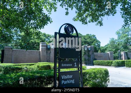 Uno degli ingressi alla Rice University di Houston, Texas, USA. Foto Stock