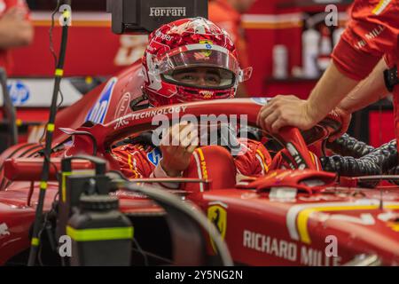 Marina Bay Street Circuit, Singapore, Singapore. 22 settembre 2024; Charles Leclerc di Monaco e Scuderia Ferrari durante il Gran Premio di Singapore di Formula 1 crediti: Jay Hirano/AFLO/Alamy Live News Foto Stock