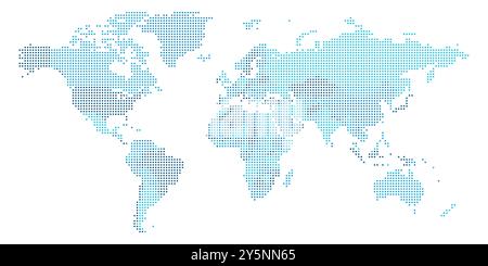 Una mappa del mondo politico visualizzata utilizzando colorate sequenze di punti evidenzia vari paesi e regioni. Questa rappresentazione artistica è visivamente coinvolgente e istruttiva. Illustrazione Vettoriale