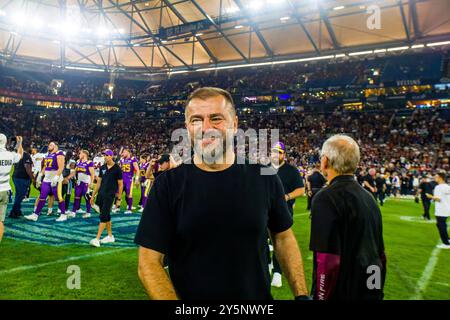 European League of Football, ELF/ finale 2024: Rhein Fire vs Vienna Vikings su 22. Settembre 2024 , nella VELTINS-Arena , Gelsenkirchen , Germania, Zeljko Karajica /ELF. Foto Stock