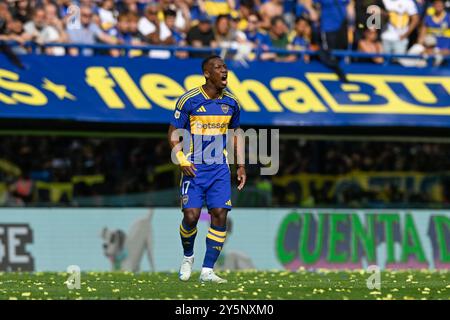 BUENOS AIRES, ARGENTINA - 21 SETTEMBRE: Luis Advincula del Boca Juniors durante la partita della Liga Profesional 2024 tra il Boca Juniors e il River Plate al Foto Stock