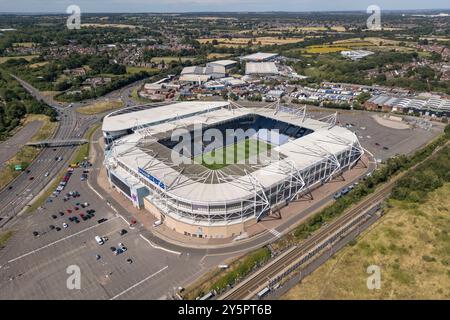 Veduta aerea della Coventry Building Society Arena, sede del Coventry City FC, Coventry, Regno Unito. Foto Stock