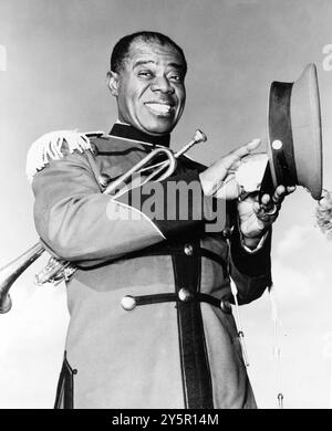 Louis Armstrong foto pubblicitaria per il programma televisivo della NBC The Lord Don't Play Favorites, anni 1950 Foto Stock