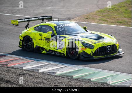 Luca STOLZ, Fabian SCHILLER, Jules GOUNON del team M-AMG Team GetSpeed, su una Mercedes-AMG GT3 EVO in azione durante Fanatec GT Word Challenge a Monza durante Fanatec GT Endurance Cup, Endurance Race a Monza, Italia, 22 settembre 2024 Foto Stock