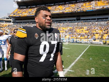 Pittsburgh, Pennsylvania, Stati Uniti. 22 settembre 2024. 22 settembre 2024: Cameron Heyward n. 97 durante i Pittsburgh Steelers vs Los Angeles Charges all'Acrisure Stadium di Pittsburgh, Pennsylvania. Brook Ward/Apparent Media Group (Credit Image: © AMG/AMG via ZUMA Press Wire) SOLO PER USO EDITORIALE! Non per USO commerciale! Foto Stock