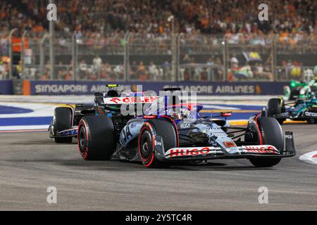 Singapore, Singapore. 22 settembre 2024. Daniel Ricciardo guida la (3) VCARB 01 Honda durante il Gran Premio di F1 di Singapore al Marina Bay Street Circuit. Credito: SOPA Images Limited/Alamy Live News Foto Stock