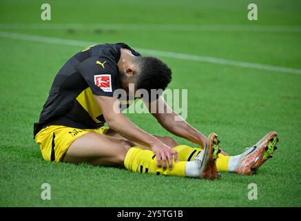 Yan Couto Borussia Dortmund BVB (02) Enttaeuschung enttaeuscht nach vergebener Torchance Gestik Geste VfB Stuttgart vs Borussia Dortmund BVB 221.09.2024 LE NORMATIVE DFL VIETANO QUALSIASI USO DI FOTOGRAFIE COME SEQUENZE DI IMMAGINI E/O QUASI-VIDEO Foto Stock