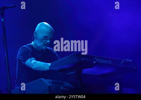 Richard Melville Hall, alias Moby bei einem Konzert im Velodrom a Berlino, 22 anni. Settembre 2024. Moby Konzert Berlin *** Richard Melville Hall aka Moby ad un concerto al Velodrom di Berlino, 22 settembre 2024 Moby Concert Berlin Foto Stock