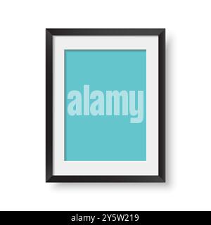 Mockup realistico con cornice fotografica Illustrazione Vettoriale