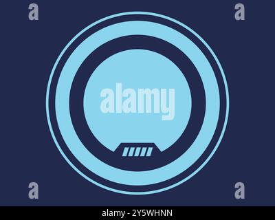 Circle cyberpunk concept futuristico blu moderno design geometrico in stile art Illustrazione Vettoriale