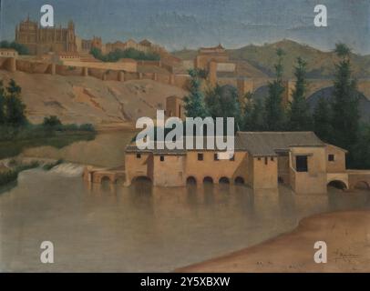 Pablo Manzano y Arellano / "Vista di Toledo". Circa 1925. Olio su tela. Museo: Museo del Prado, Madrid, España. Foto Stock