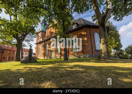 Chiesa di San Nicola a Kappeln della parrocchia evangelica luterana di San Cristoforo Ostangeln. Kehrwieder, Kappeln, Schleswig-Holstein, Germania Foto Stock