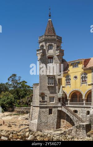 Museu Condes de Castro Guimarães palazzo in stile storico costruito a Cascaes, nella Cascais portoghese, città portoghese nel quartiere di Lisbona, Portogallo Foto Stock