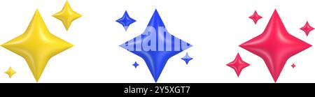 Icone vettoriali a stella. stelle colorate isolate. Illustrazione vettoriale Illustrazione Vettoriale
