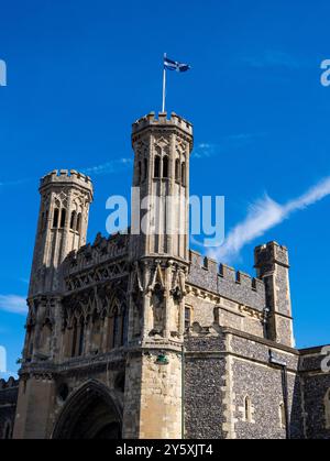 Fyndon Gate, Gatehouse, St Augustins Abbey Gate House, Kings School, Canterbury, Kent, Regno Unito, GB. Foto Stock