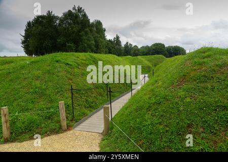 Trincee canadesi a Vimy Ridge, Canadian Memorial Park, Vimy Ridge, Pas de Calais, Francia Foto Stock