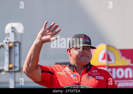 Concord, North Carolina, Stati Uniti. 22 settembre 2024. MATT HAGAN (USA) di Christiansburg, Virginia, viene presentato ai fan di ZMAX Dragway prima dei Carolina Nationals di Concord, North Carolina. (Credit Image: © Walter G. Arce Sr./ASP via ZUMA Press Wire) SOLO PER USO EDITORIALE! Non per USO commerciale! Foto Stock