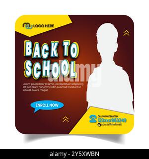 Ingresso alla Stylus School Post Design Template Illustrazione Vettoriale