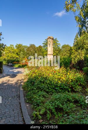 Torre dell'orologio a Jephson Gardens, Leamington Spa, Regno Unito. Foto Stock