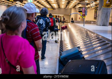 Cintura per bagagli all'aeroporto di Madrid Foto Stock