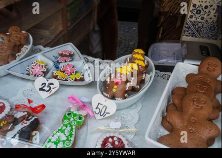 Biscotti tradizionali di pan di zenzero, Praga Foto Stock