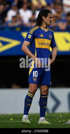 BUENOS AIRES, ARGENTINA - 21 SETTEMBRE: Edinson Cavani del Boca Juniors durante la partita di Liga Profesional 2024 tra Boca Juniors e River Plate al Foto Stock