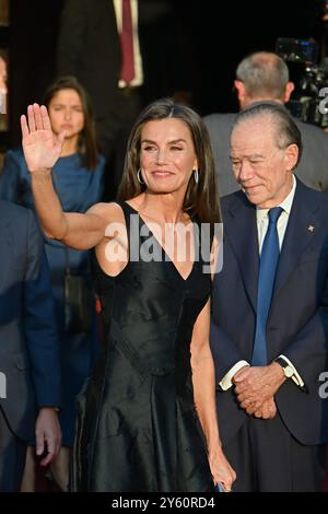 Madrid, Spagna. 23 settembre 2024. Il re spagnolo Felipe vi e la regina Letizia assistono all'apertura della stagione del Teatro reale 2024/2025 a Madrid lunedì 23 settembre 2024. Crediti: CORDON PRESS/Alamy Live News Foto Stock