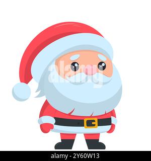Carino Babbo Natale isolato su sfondo bianco. Illustrazione vettoriale EPS10 Illustrazione Vettoriale