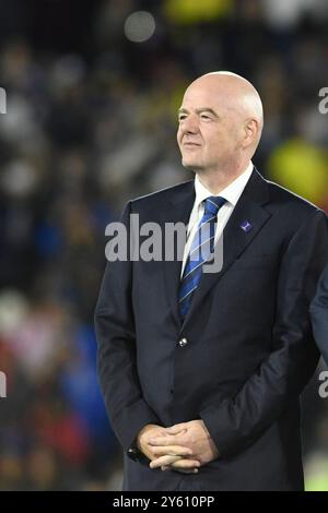 Bogotà, Colombia. 22 settembre 2024. Il presidente della FIFA Gianni Infantino, posa dopo la finale della Coppa del mondo femminile FIFA U-20 Colombia 2024 tra Corea del Nord e Giappone, all'El Campin Stadium, a Bogotà il 22 settembre 2024. Foto: Julian Medina/DiaEsportivo/Alamy Live News crediti: DiaEsportivo/Alamy Live News Foto Stock