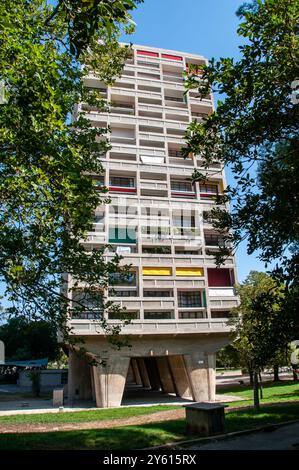 Unité d'Habitation de Marseille di le Corbusier, nota anche come Cité Radieus France Foto Stock