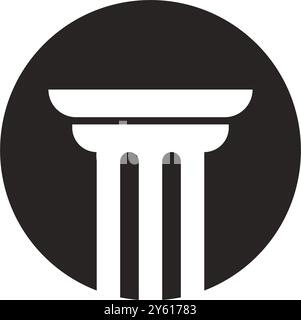 Design del modello di illustrazione vettoriale del logo della colonna Illustrazione Vettoriale