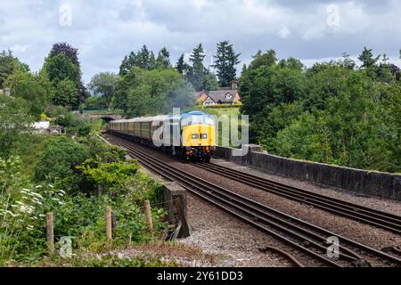 Classe 45 conservata (BR tipo 4) 45118 The Royal Artilleryman. Comunemente noto come picco, si vede attraversare il viadotto di Chirk su un treno di prova da Crewe HC t Foto Stock