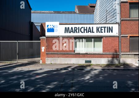 Liegi, Belgio, 10 agosto 2024 - magazzini Marichal Ketin dell'industria metallurgica Foto Stock