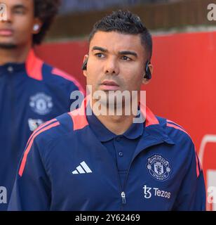 Londra, Regno Unito. 21 settembre 2024 - Crystal Palace V Manchester United - Premier League - Selhurst Park. Casimero del Manchester United. Crediti immagine: Mark Pain / Alamy Live News Foto Stock