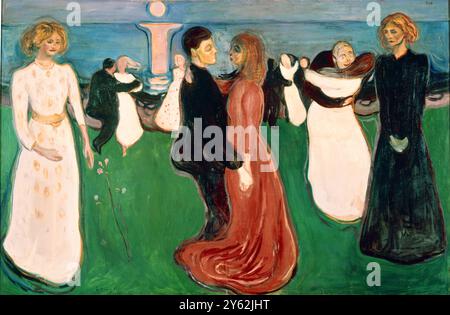 Il ballo della vita la danza della vita - 1899/1900 di Edvard Munch (1863-1944) nella Galleria Nazionale di Oslo Edvard Munch (12 dicembre 1863 - 23 gennaio 1944) è stato un pittore e incisore norvegese. Il suo intenso e suggestivo trattamento dell'angoscia influenzò notevolmente lo sviluppo dell'espressionismo tedesco all'inizio del XX secolo. ©TopFoto Foto Stock