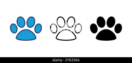 Vettore icona Paw. vettore icona stampa paw. zampa di cane o gatto Illustrazione Vettoriale