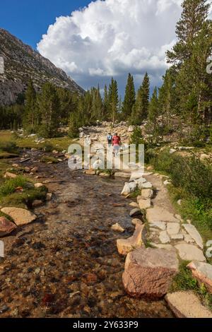 L'escursione al Rock Creek inizia dal sentiero Mosquito Flats, con un altifude di 10.300 metri nella Sierra orientale - Inyo National Forest, California Foto Stock