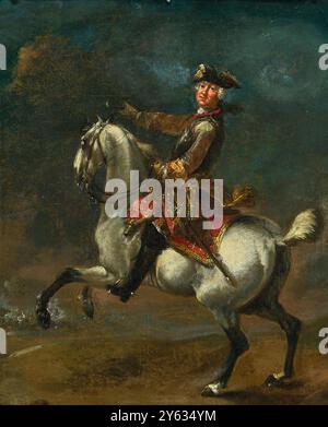 Ritratto equestre di Carlo Augusto, Principe di Waldeck e Pyrmont (1704-1763). Museo: COLLEZIONE PRIVATA. Autore: AUGUST QUERFURT. Foto Stock