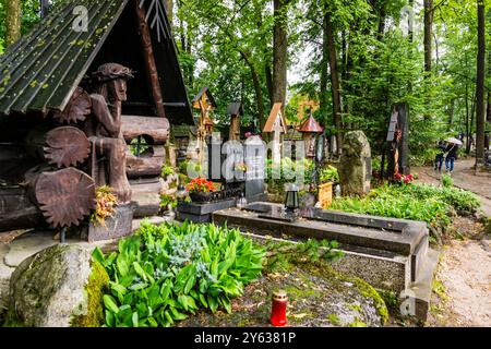 Vecchio cimitero, -Stary cmentarz-, Zakopane, Carpathians Range, Polonia, europa orientale. Foto Stock