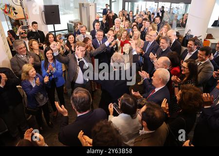 Madrid, 20/02/2024. Riunione del Comitato Esecutivo Nazionale del PP presieduto da Alberto Núnez Feijóo dopo la vittoria elettorale di Alfonso Rueda alle elezioni galiziane. Foto: Jaime García. ARCHDC. Crediti: Album / Archivo ABC / Jaime García Foto Stock