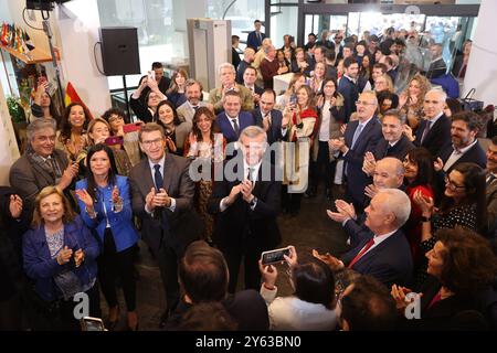 Madrid, 20/02/2024. Riunione del Comitato Esecutivo Nazionale del PP presieduto da Alberto Núnez Feijóo dopo la vittoria elettorale di Alfonso Rueda alle elezioni galiziane. Foto: Jaime García. ARCHDC. Crediti: Album / Archivo ABC / Jaime García Foto Stock