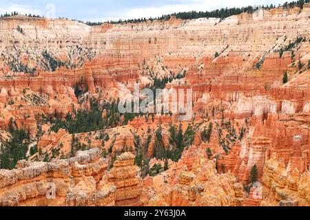 Bryce Canyon National Park, Utah: Incredibili formazioni di arenaria di colore rosso e arancione chiamate Hoodoos sono il risultato dell'erosione naturale. Foto Stock