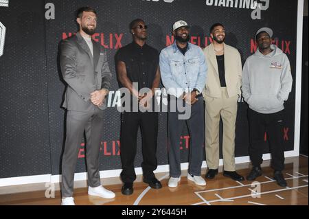 23 settembre 2024 circa. Anthony Edwards, Jimmy Butler, Domantas Sabonis, LeBron James, Jayson Tatum agli arrivi per INIZIARE 5 Premiere, The Egyptian Theatre Hollywood, Los Angeles, CA, 23 settembre 2024. Crediti: Elizabeth Goodenough/Everett Collection/Alamy Live News Foto Stock