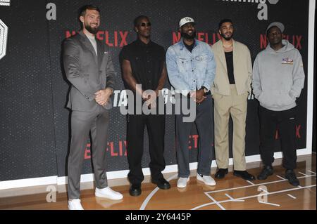 23 settembre 2024 circa. Anthony Edwards, Jimmy Butler, Domantas Sabonis, LeBron James, Jayson Tatum agli arrivi per INIZIARE 5 Premiere, The Egyptian Theatre Hollywood, Los Angeles, CA, 23 settembre 2024. Crediti: Elizabeth Goodenough/Everett Collection/Alamy Live News Foto Stock