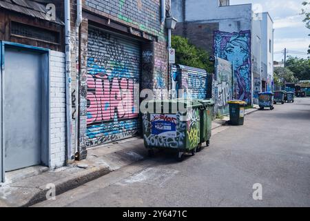 Foto generali di Newtown, Sydney che mostrano murales di Street art, Sydney. Foto Stock