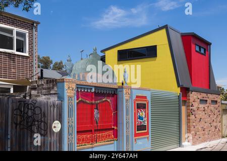 Foto generali di Newtown, Sydney che mostrano murales di Street art, Sydney. Foto Stock